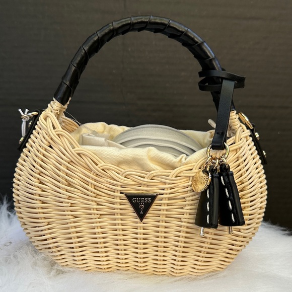 New GUESS Sveiney Straw Mini Shoulder Bag - Picture 4 of 11